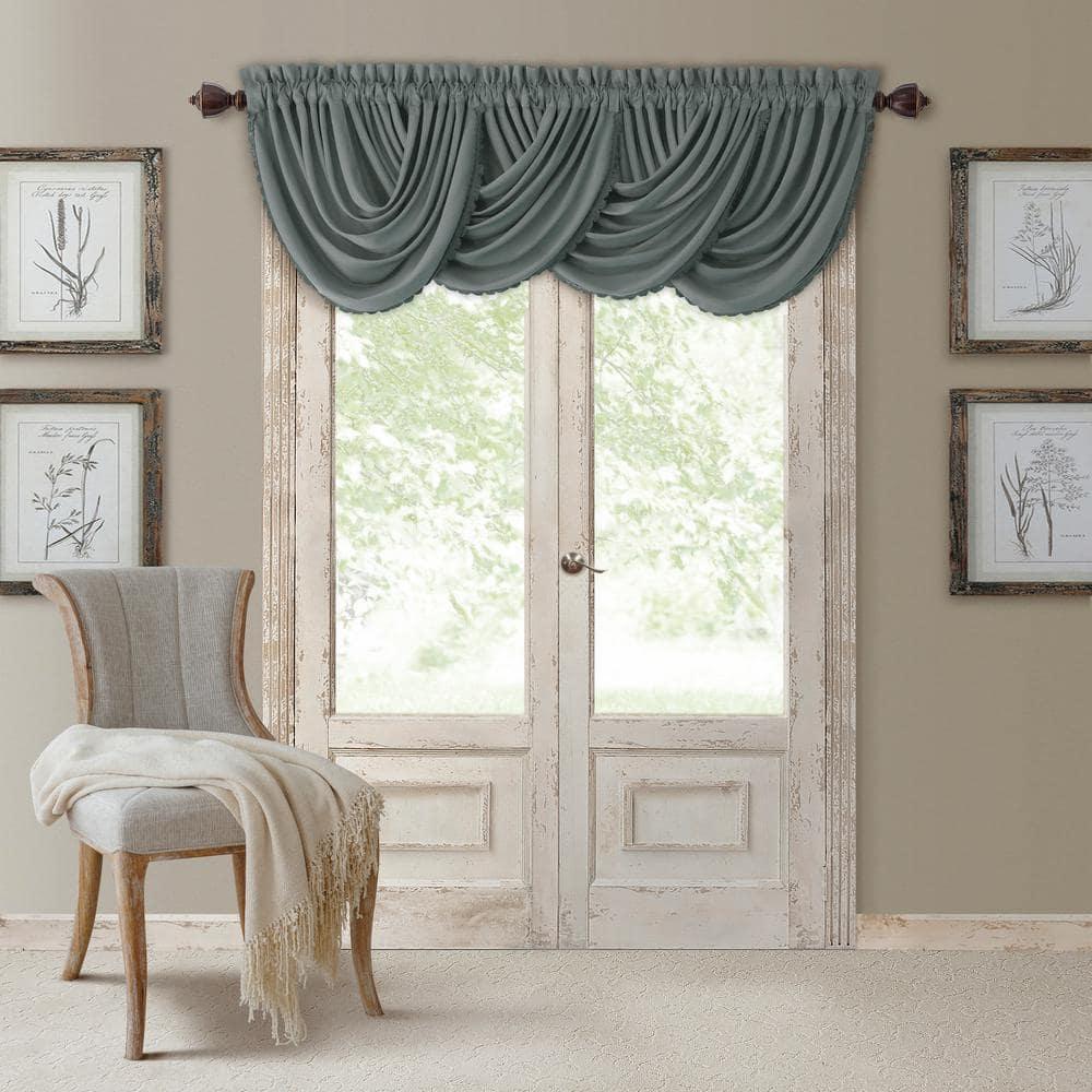 PALEYI 52" x 36" All Seasons Waterfall Window Valance