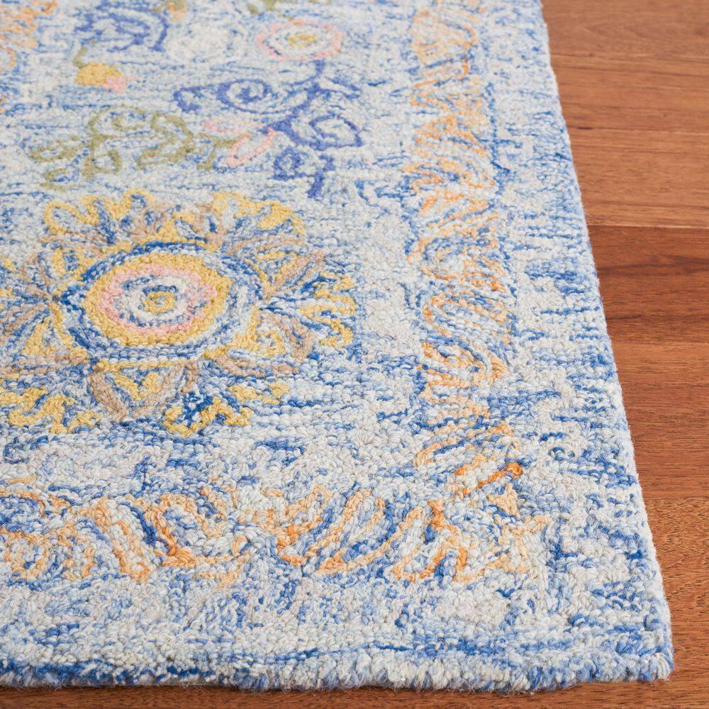 Handmade Blue Wool 9' x 12' Tufted Area Rug