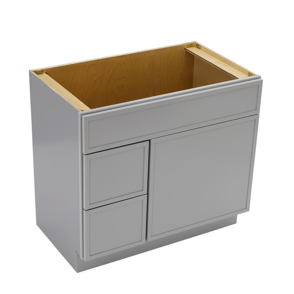 36" W Birch Plywood Freestanding Single Base 2 Drawers Storage Cabinet with Soft Close Door