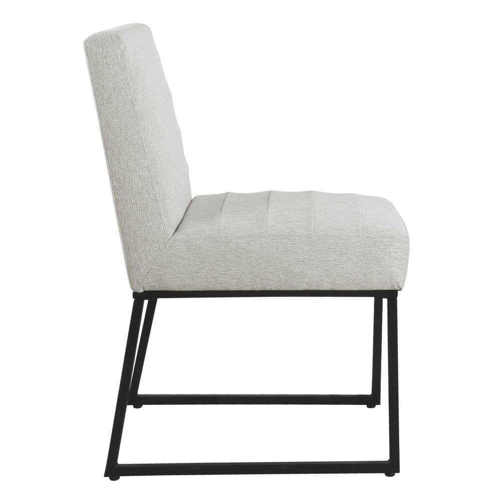 Channeled Metal Dining Chair: HomePop Modern Espresso Legs, Polyester Upholstery, 250lb Capacity