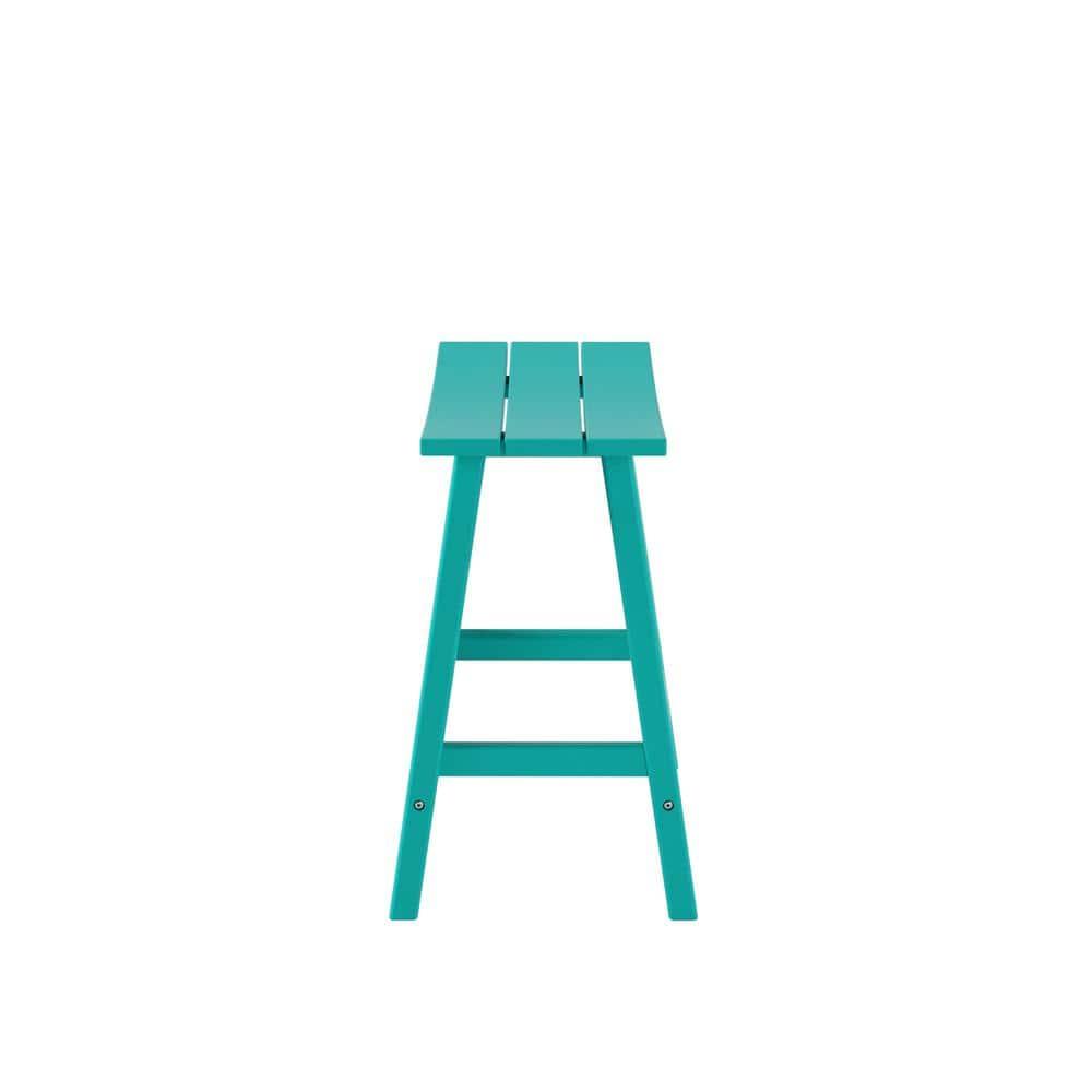 Polytrends  Laguna Hdpe All Weather Outdoor Patio 24" Saddle Seat Counter Stool Turquoise