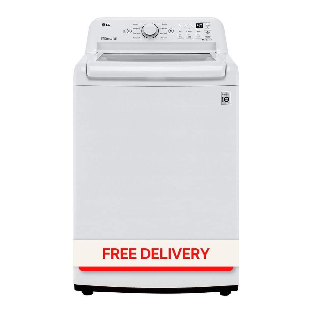 LG 4.3 cu. ft. Ultra Large Capacity Top Load Washer with 4-Way Agitator & TurboDrum Technology, White