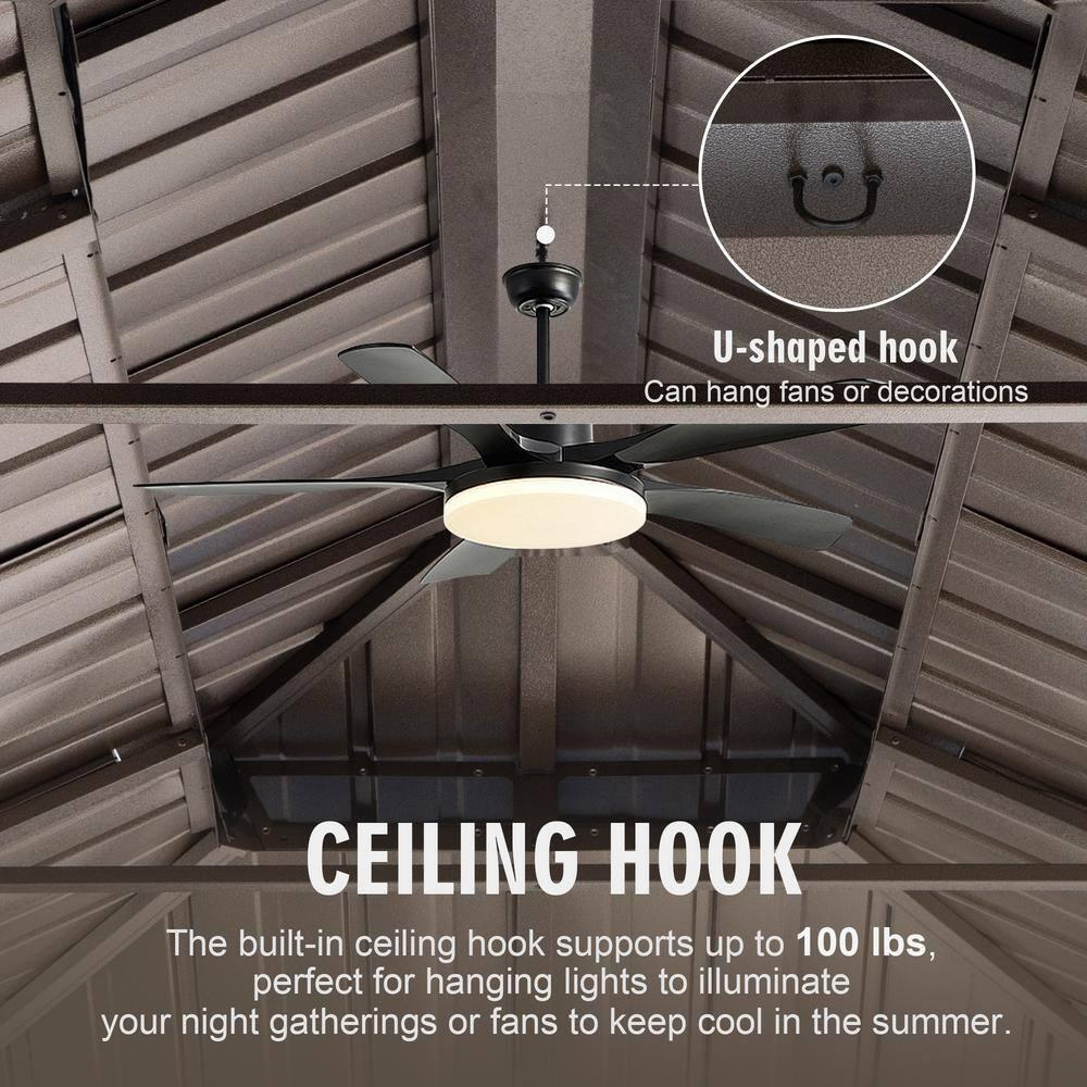 EAGLE PEAK Outdoor Aluminum Frame Hardtop Patio Gazebo