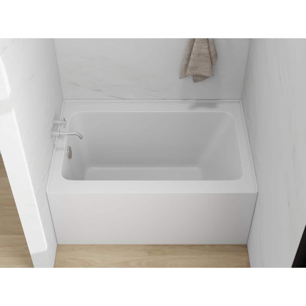 Alcove Soaking Skirt Bathtub with Overflow and Drain