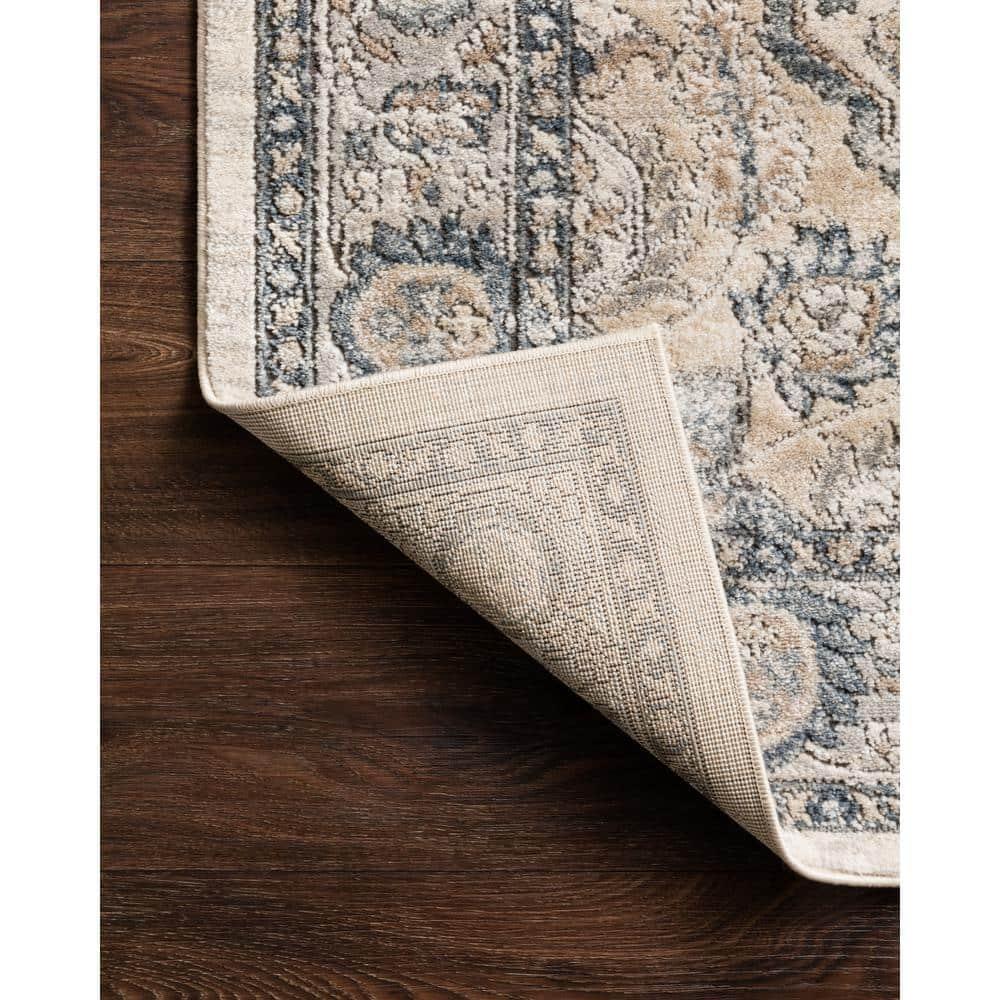 Teagan Natural and Light Grey Rectangular Oriental Area Rug