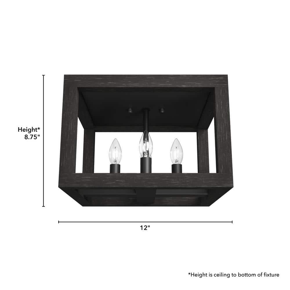 Squire Manor 4 - Light 12'' Lantern Square / Rectangle Flush Mount