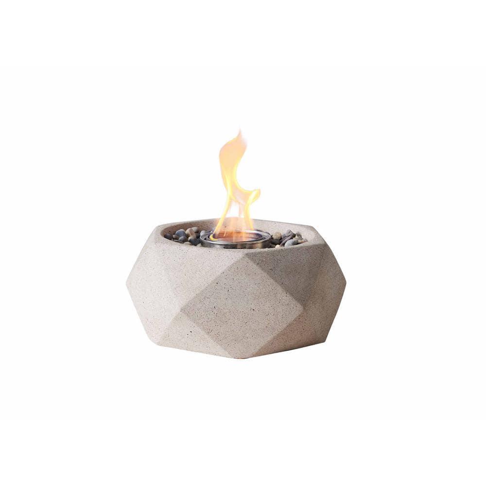 TerraFlame Geo Concrete Table Top Gel Fuel Fire Bowl - Indoor and Outdoor Use