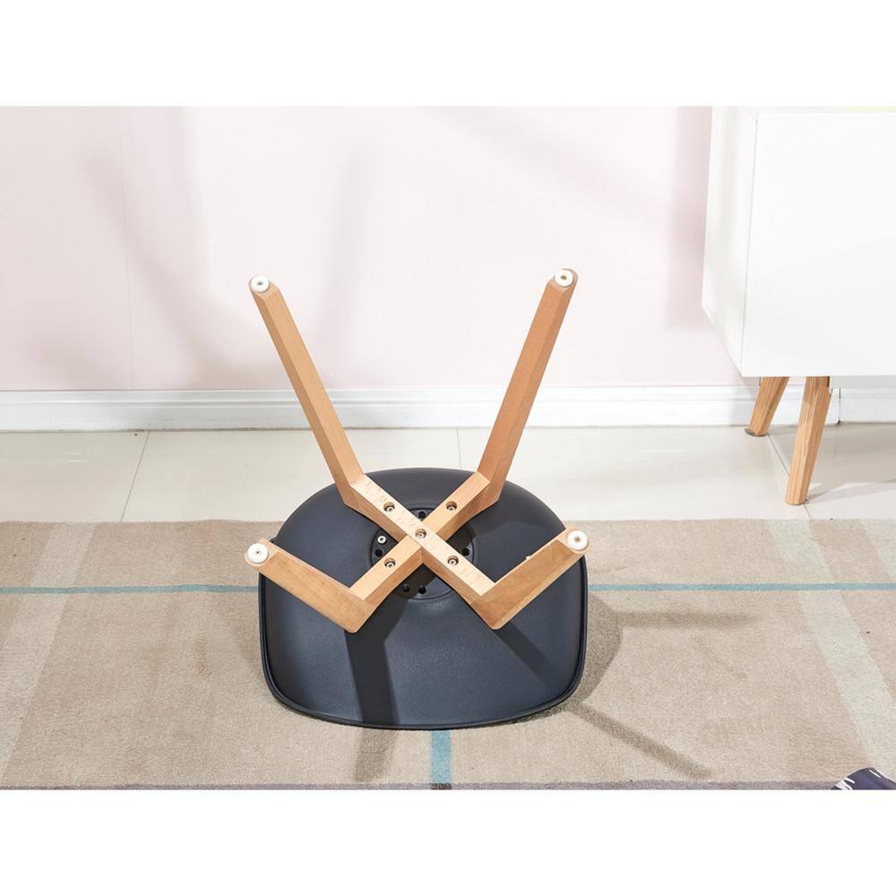 Best Master Mirage Modern Solid Wood Dining Side Chair in Black (Set of 2)