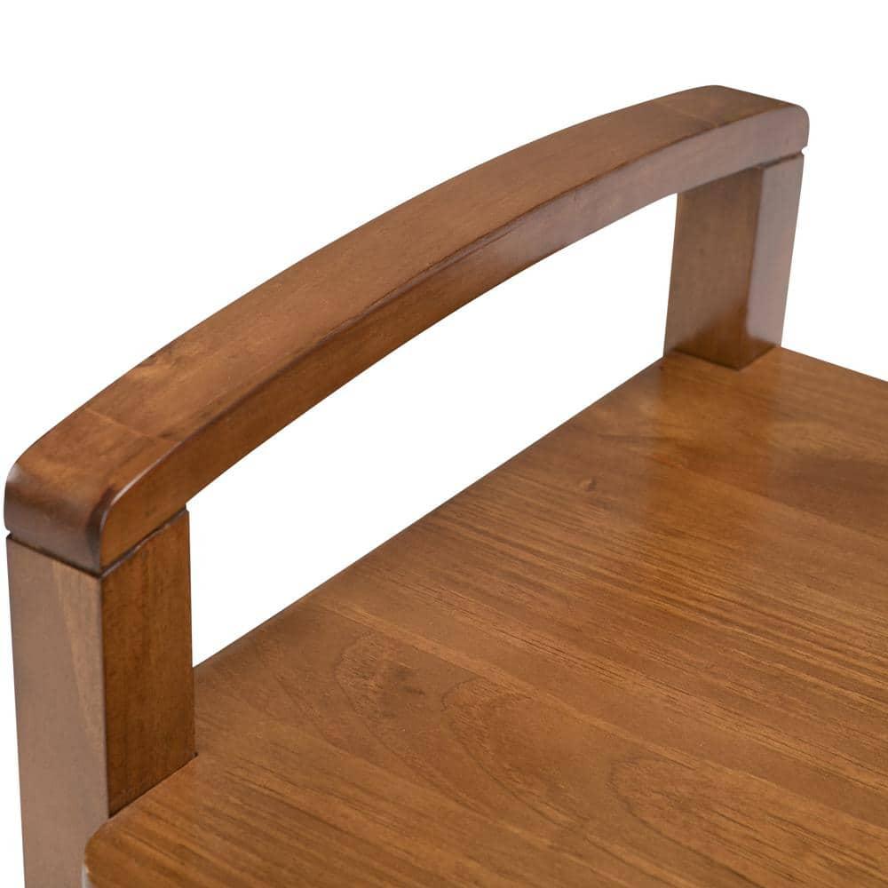 Simpli Home Warm Shaker Wood 44" Transitional Entryway Bench in Light Golden Brown