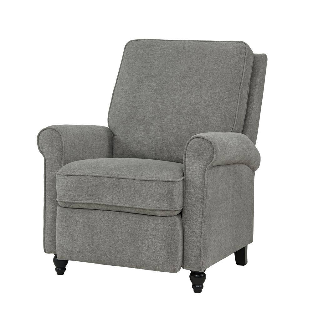 Homesvale Lincoln Push Back Recliner Chair, Gray Chenille