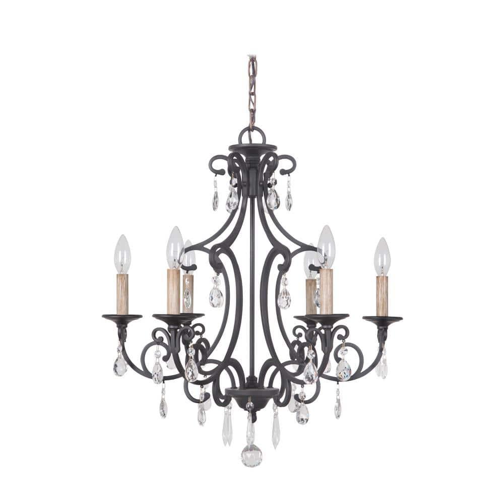 38926-MBK-Craftmade Lighting-Bentley - Six Light Chandelier     -Traditional Installation