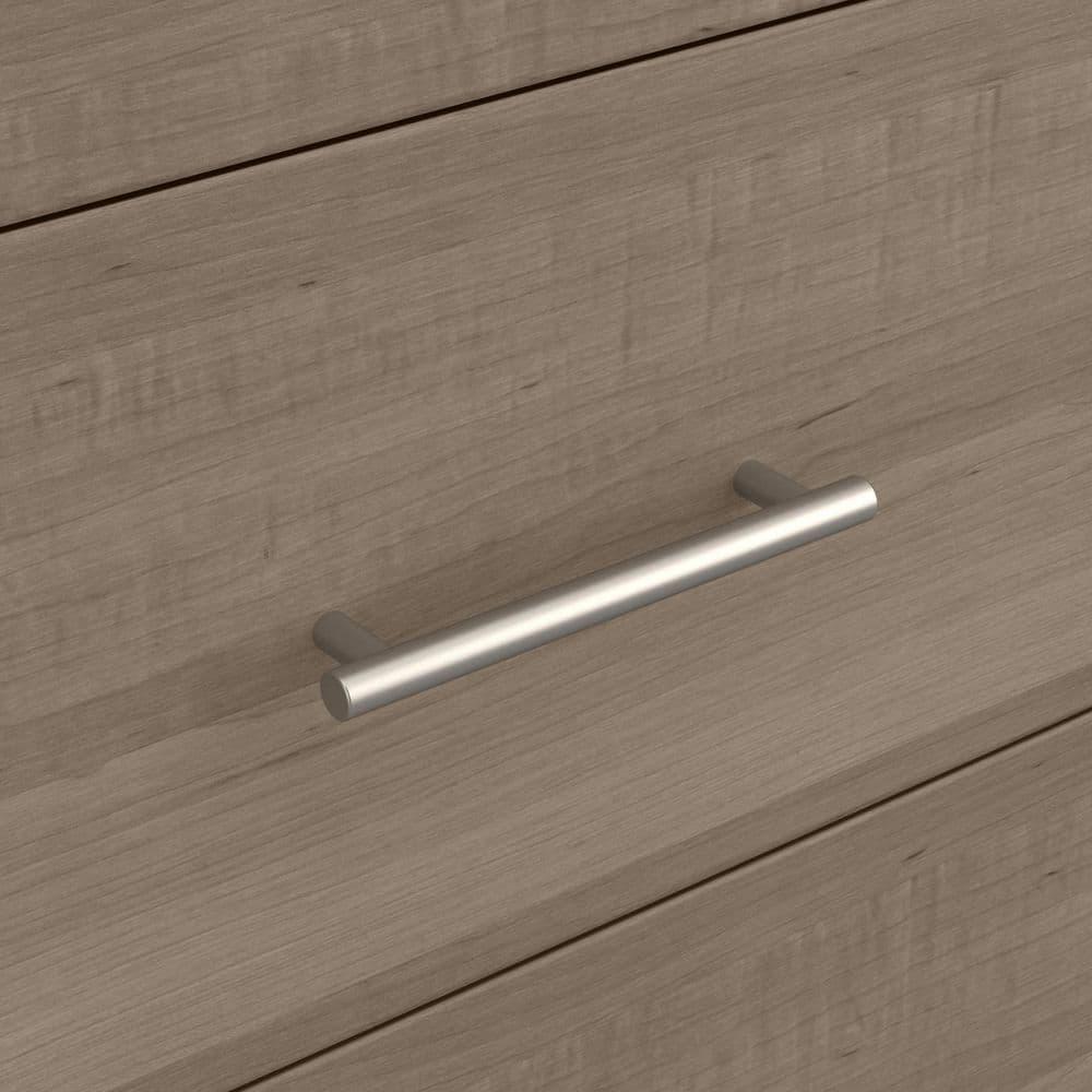 Bush Furniture Somerset Nightstand In Ash Gray: Contemporary Design with Satin Nickel Hardware
