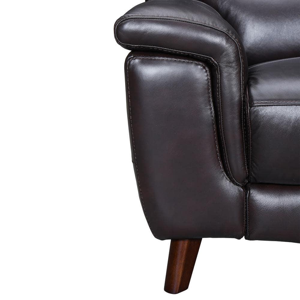 Armen Living Lizette 40" Leather Power Recliner with USB in Brown