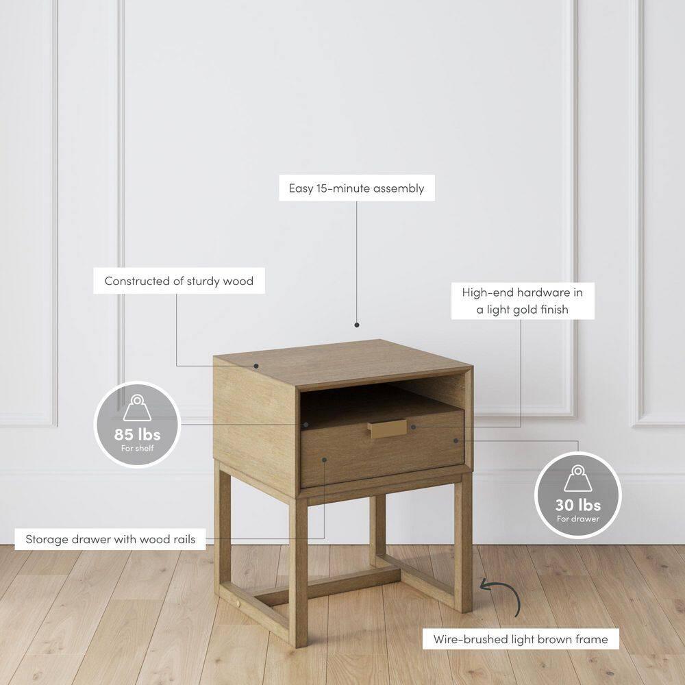 18'' W Solid Wood Nightstand