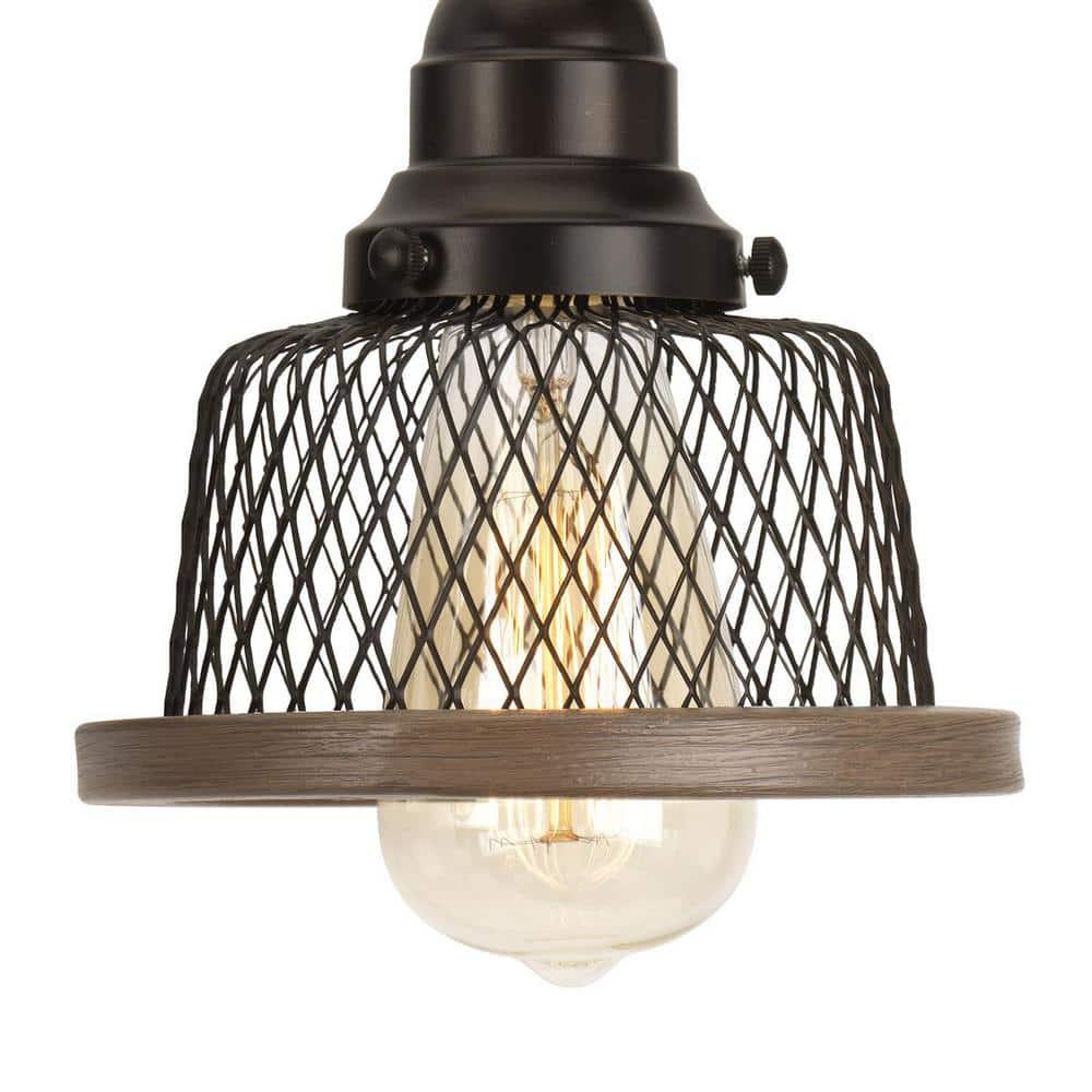 Progress Lighting Tilley 2-Light Bath & Vanity in Antique Bronze, Steel, Industrial Style, Metal Mesh Shades