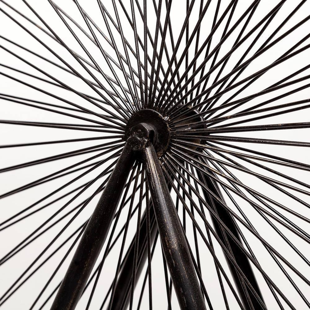 Matte Black Metal London Eye Ferris Wheel Sculpture