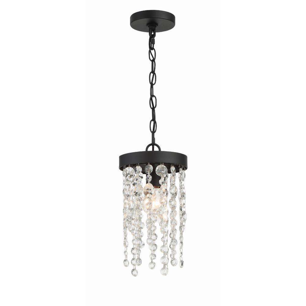 Crystorama Lighting Winham 1 - Light Pendant in  Black Forged