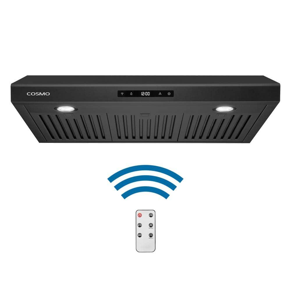 30 in. Under Cabinet Range Hood with Digital Touch Controls in Matte Black
