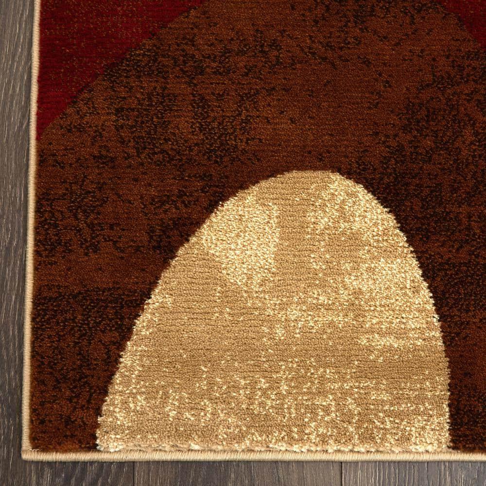 Home Dynamix Slade Contemporary Abstract Area Rug, Brown/Red, 18.9"x31.5"