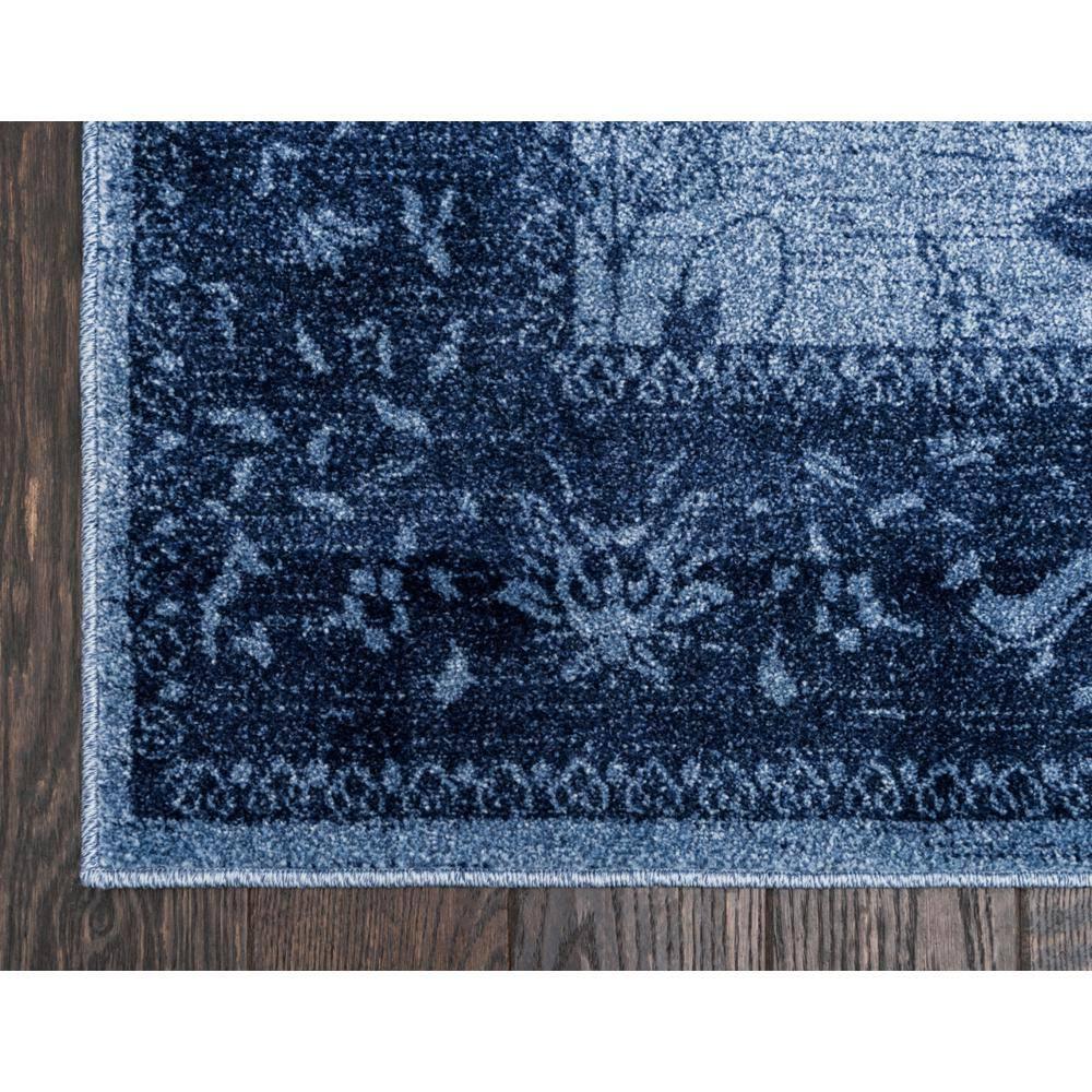 Unique Loom La Jolla Collection Area Rug - Floral (8' x 11' Rectangle Blue/Navy Blue)