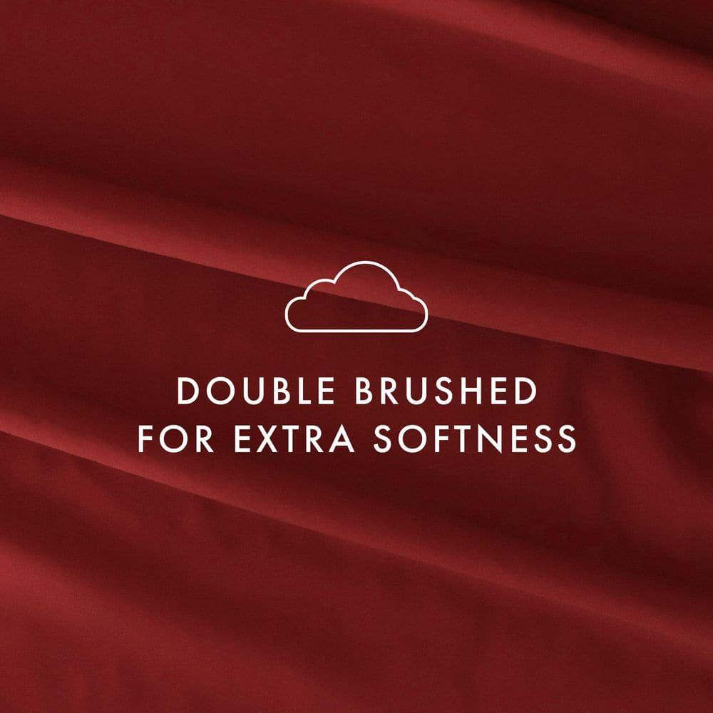 Solid 6 Piece Sheet Set - Ultra Soft - Becky Cameron (Extra Pillow Cases!), Burgundy, King