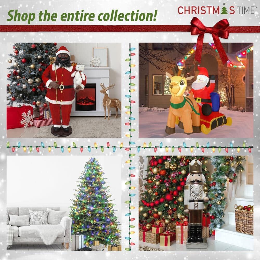 Christmas Time 5.0-Foot Frosted Fir Flocked Slim Christmas Tree, No Lights, CT-FF050-NLFL