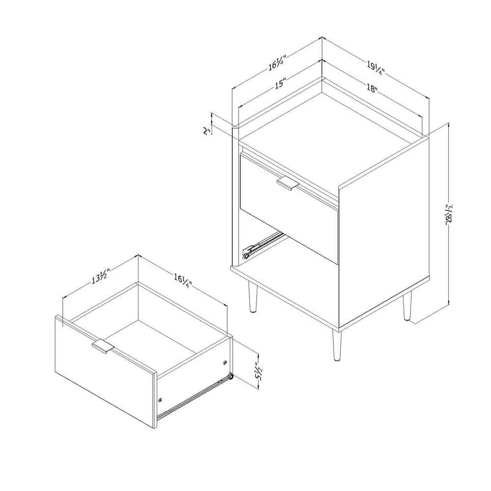 Hype 2 Drawer End Table with Storage