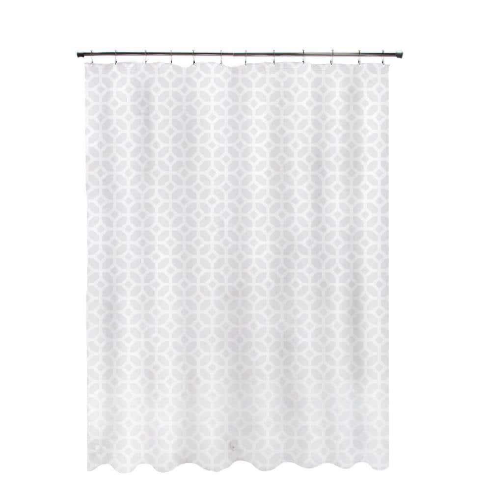 Kenney Medium Weight Decorative PEVA Shower Curtain Liner, 70" W x 72" H, Geometric Frost