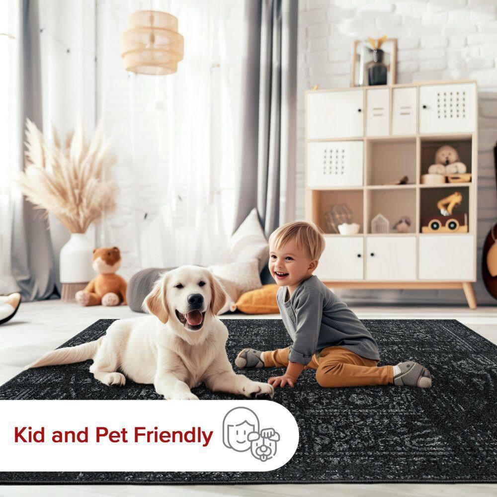 Nuloom Arlena Medallion 2x3 Accent Indoor Area Rug for Living Room Bedroom Dining Room Entryway Kitchen, Black/Grey