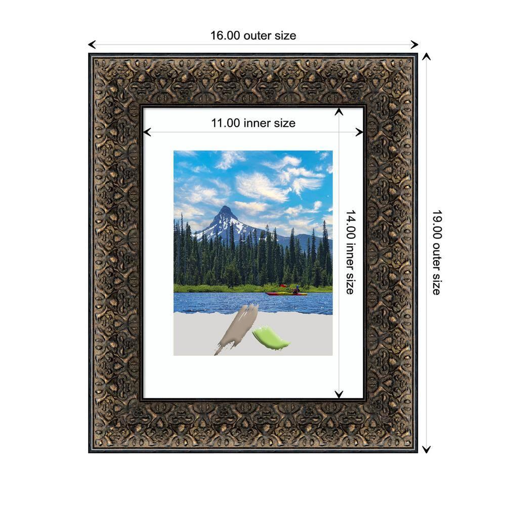 Amanti Art Intaglio Embossed Black Wood Picture Frame Opening Size 11x14 in. (Matted To 8x10 in.)
