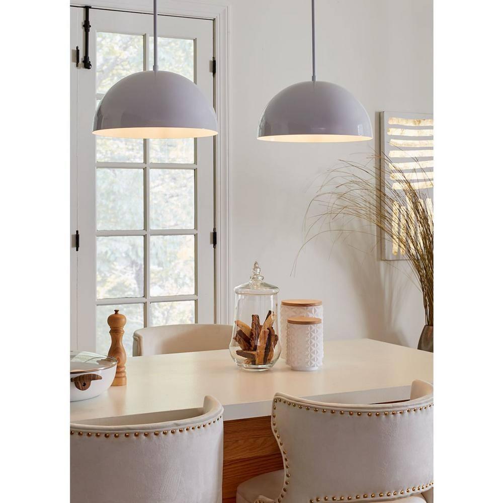 Progress Lighting Perimeter 1-Light Pendant, Steel, White Finish, Open Shade: Iconic modern design for mid-century and contemporary interiors.