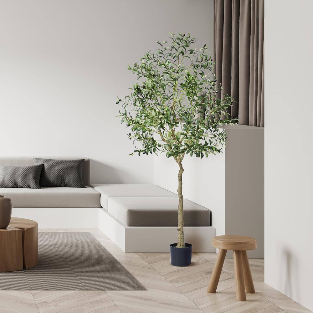 6 ft. Artificial Olive Tree Secure PE Material and Anti-Tip Tilt Protection Low-Maintenance Plant