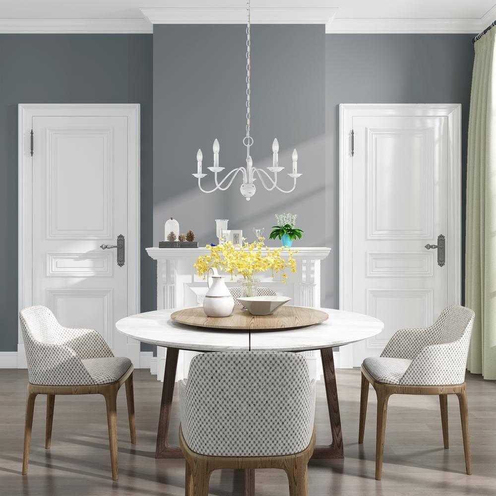 Livex Lighting Windsor 5 - Light Chandelier in  Antique White
