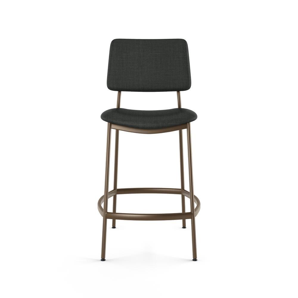 Sullivan 26" Chic Black Polyester and Bronze Metal Counter Stool