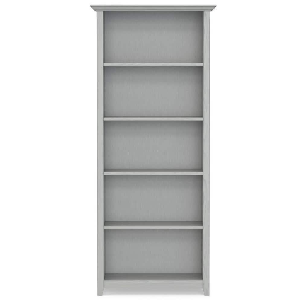 Simpli Home Amherst 30"W Solid Wood 5 Shelf Bookcase with Adjustable Shelves