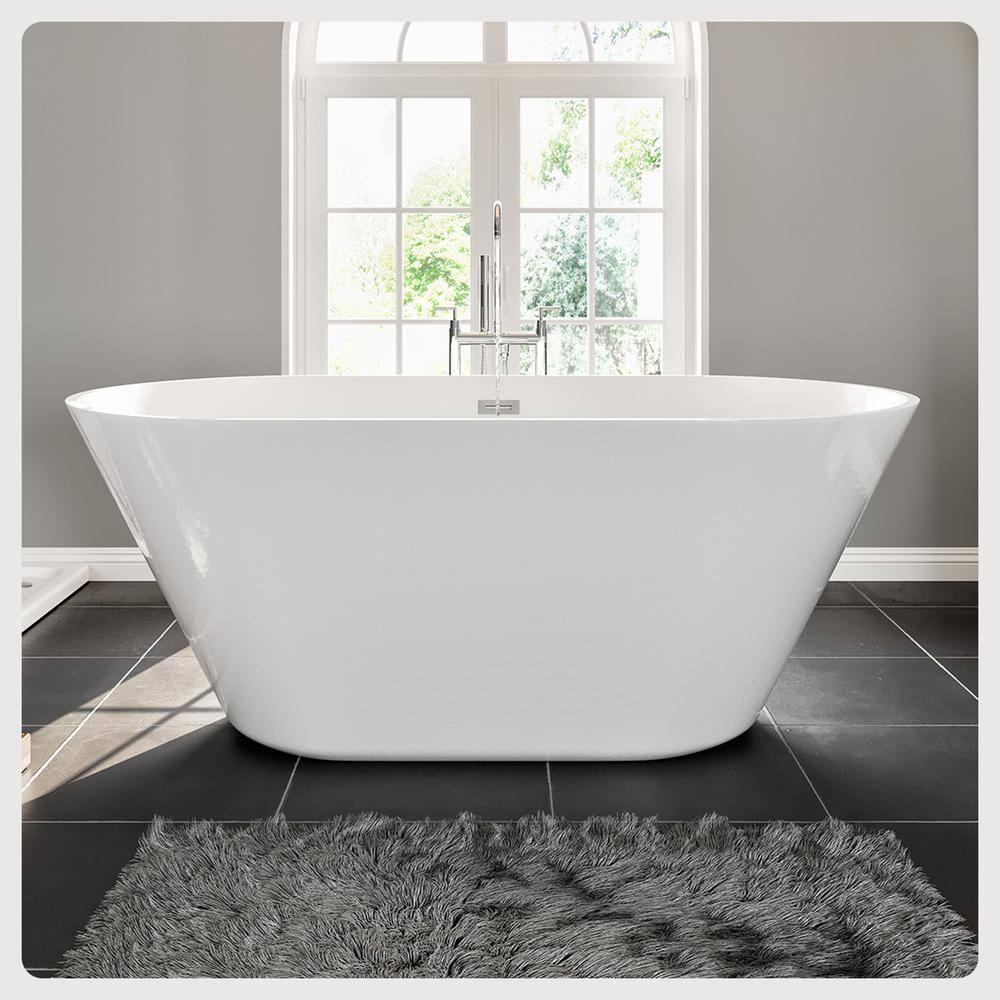 59'' x 32'' Freestanding Soaking Acrylic Bathtub