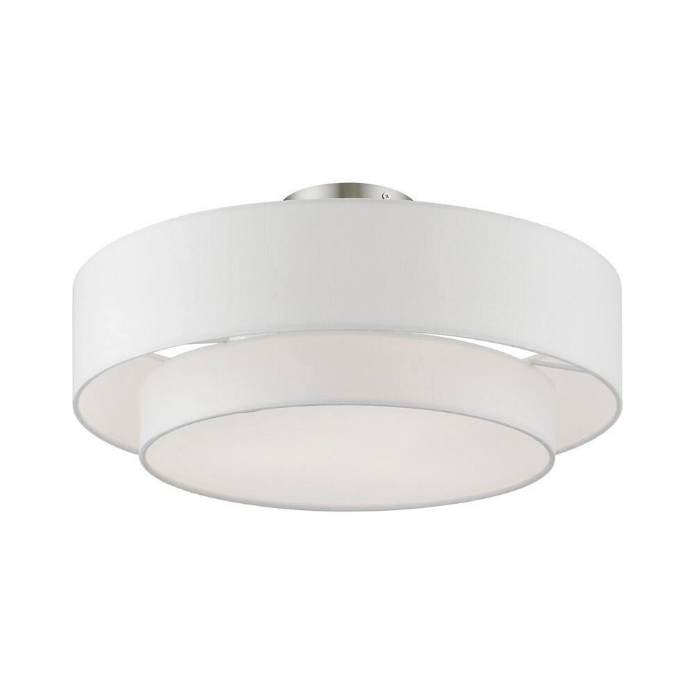 Livex Lighting Meridian 3 - Light Semi-Flush Mount in  Brushed Nickel