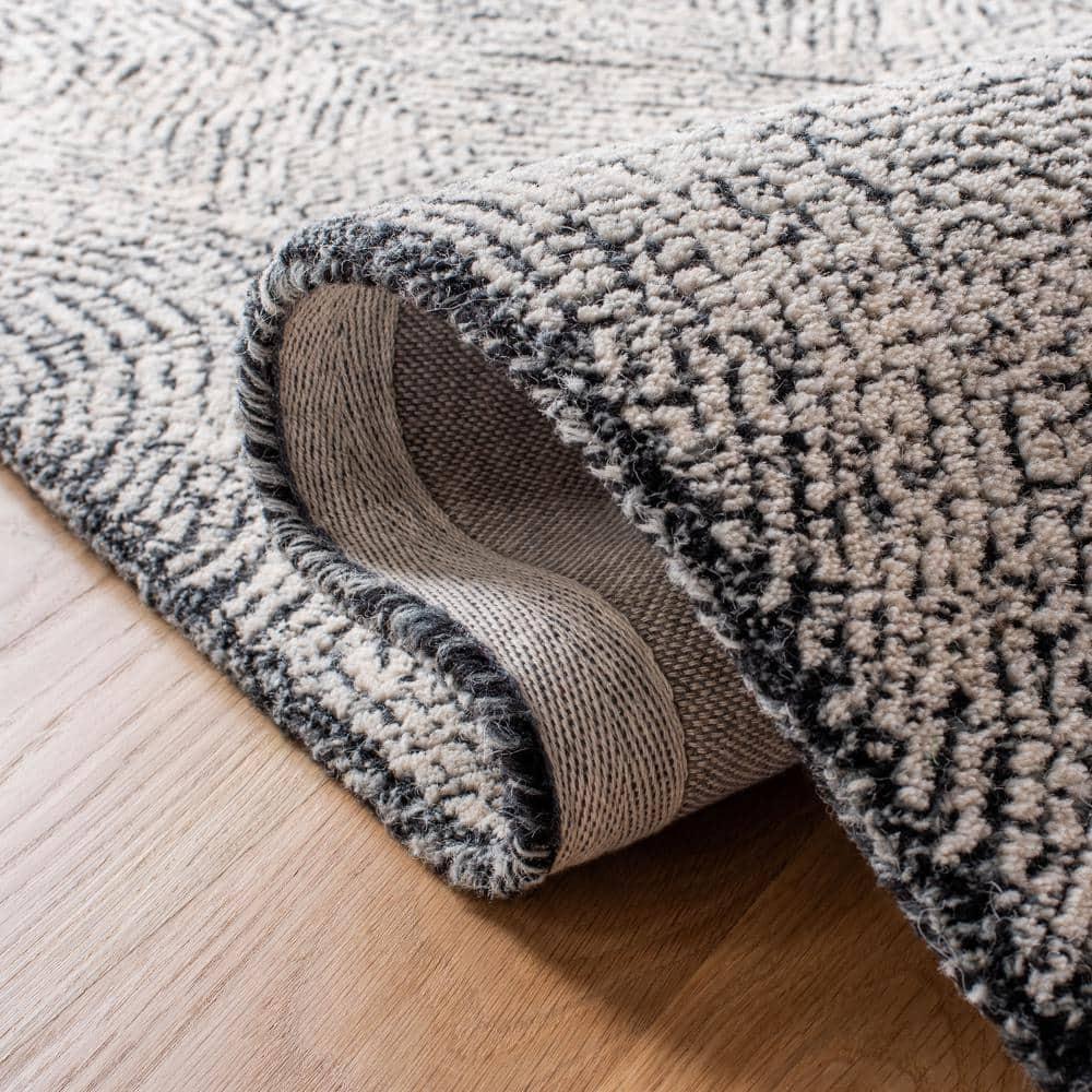 Abstract ABT340 Handmade Indoor Area Rug - Ivory/Chocolate - 6'x6' - Safavieh