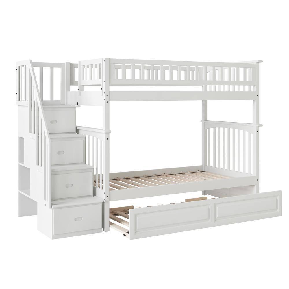 Columbia Staircase Bunk Bed Twin over Twin in Multiple Colors and Configurations