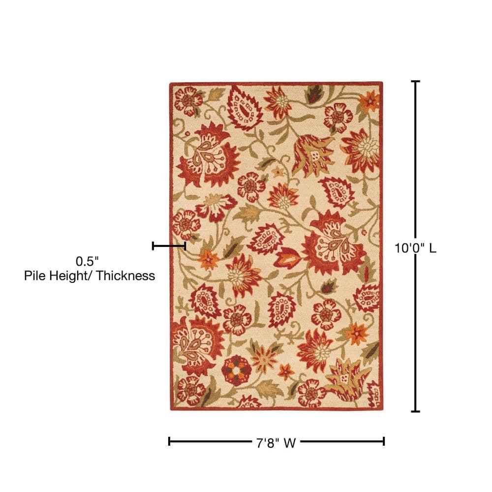 Blossom BLM862 Hand Hooked Area Rug - Beige/Multi - 8'x10' - Safavieh.