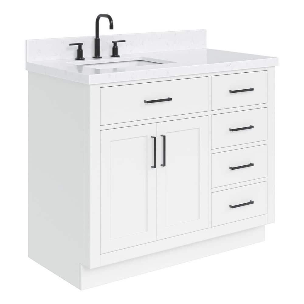 Ariel T042slcqrvo Hepburn 42" Free Standing Single Basin Vanity Set - White