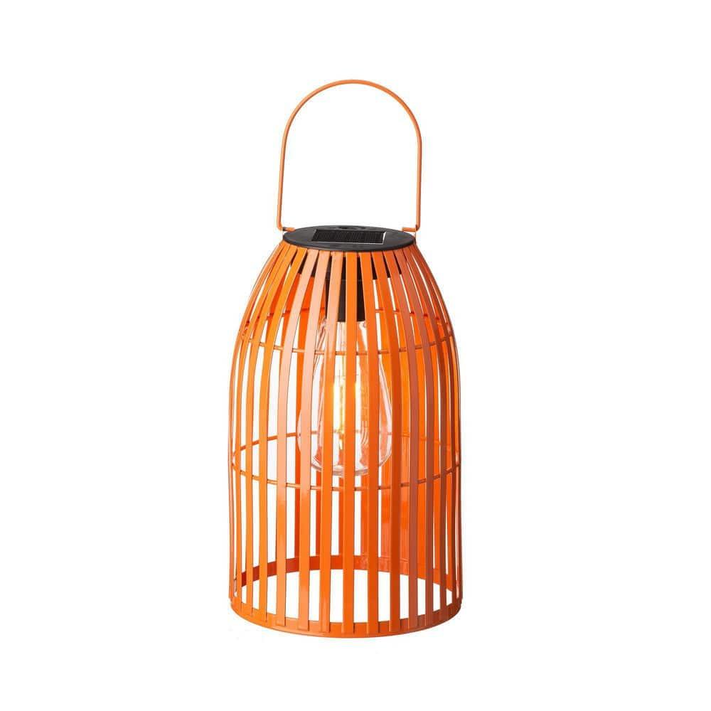9.75" Metal Woven Solar Powered  Outdoor Hanging Lantern