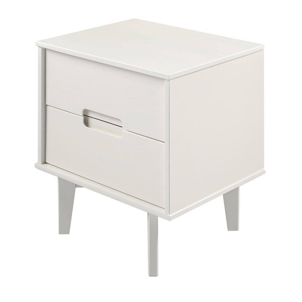 Preston 26"H Modern 2-Drawer Nightstand with USB Ports and Flared Legs