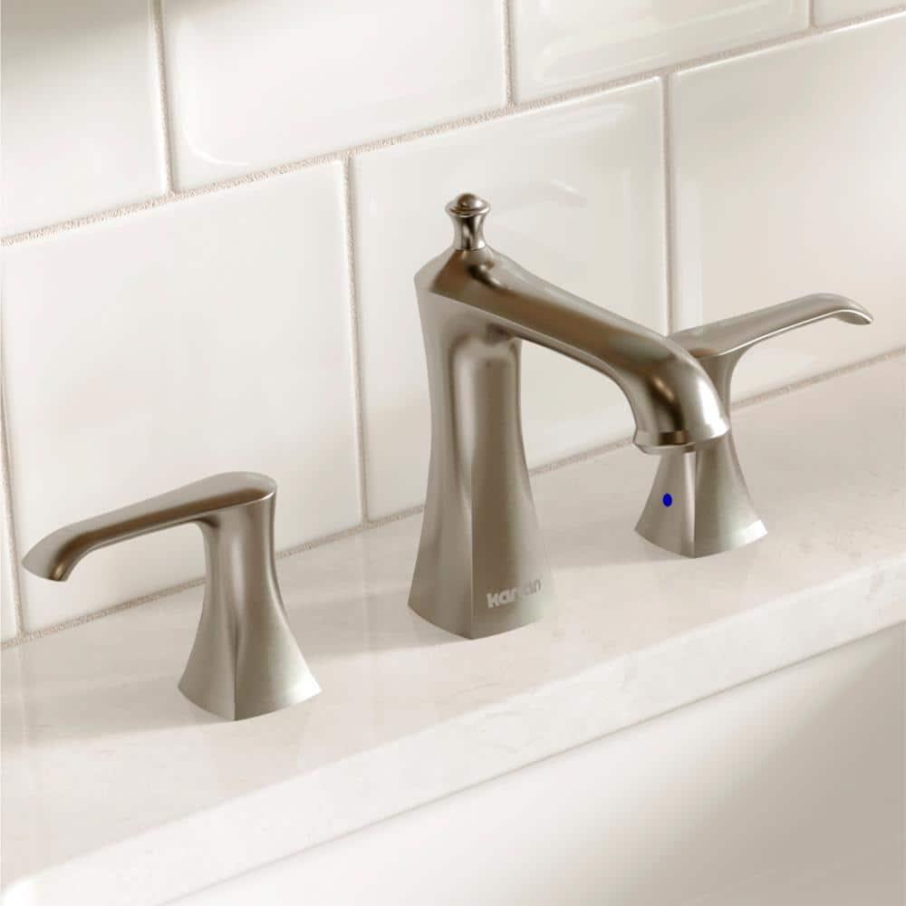 Karran Woodburn 8 In. Widespread 2-Handle Bathroom Faucet With Matching Pop-up Drain