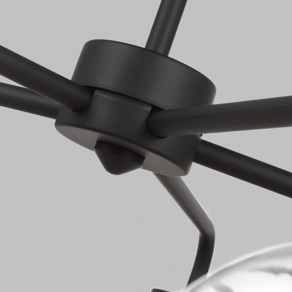 Generation Lighting Orley 5 -Light Matte Black Transitional For Use in Dining Rooms, Foyers, Living Rooms Chandelier