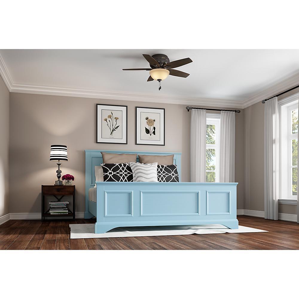 Hunter Fan Newsome 42" 5 - Blade Traditional Flush Mount Indoor Ceiling Fan with Lights and Pull Chains
