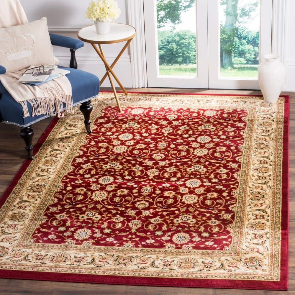Lyndhurst LNH312 Power Loomed Area Rug - Red/Ivory - 4'x6' - Safavieh.