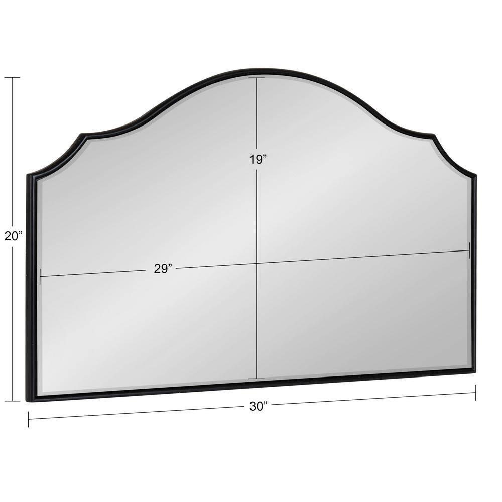 Kate and Laurel Leanna Glam Horizontal Wall Mirror, 20 x 30, Black, Sophisticated Large Mirror for Wall