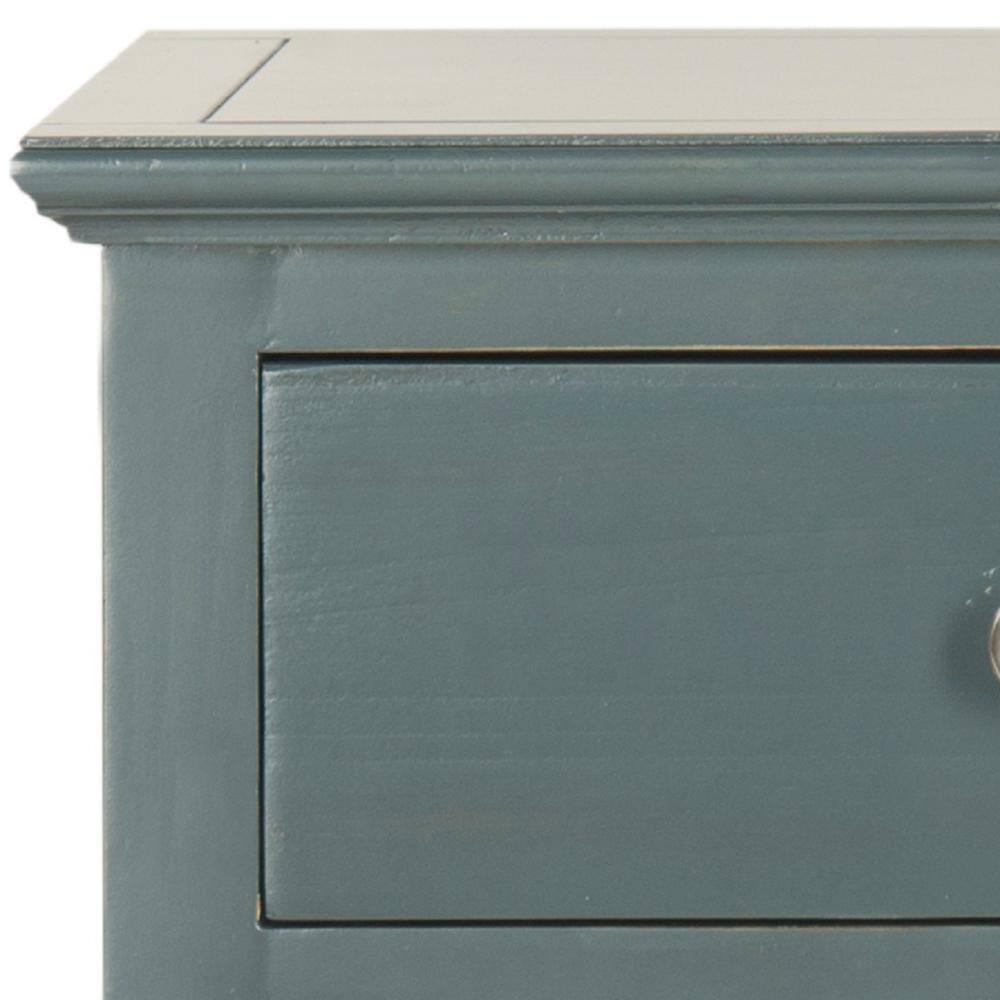 Ziva 1 Drawer Nightstand with Glass Cabinet - Dark Teal - Safavieh.