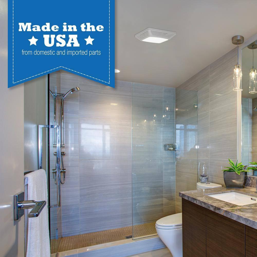 Air King ASLC Series ASLC70 Exhaust Fan with Light, 1.6 A, 120 V, 70 cfm Air, 4 sones, 4 in Duct, White